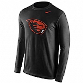 Oregon State Beavers Nike Cotton Logo Long Sleeve WEM T-Shirt - Black,baseball caps,new era cap wholesale,wholesale hats